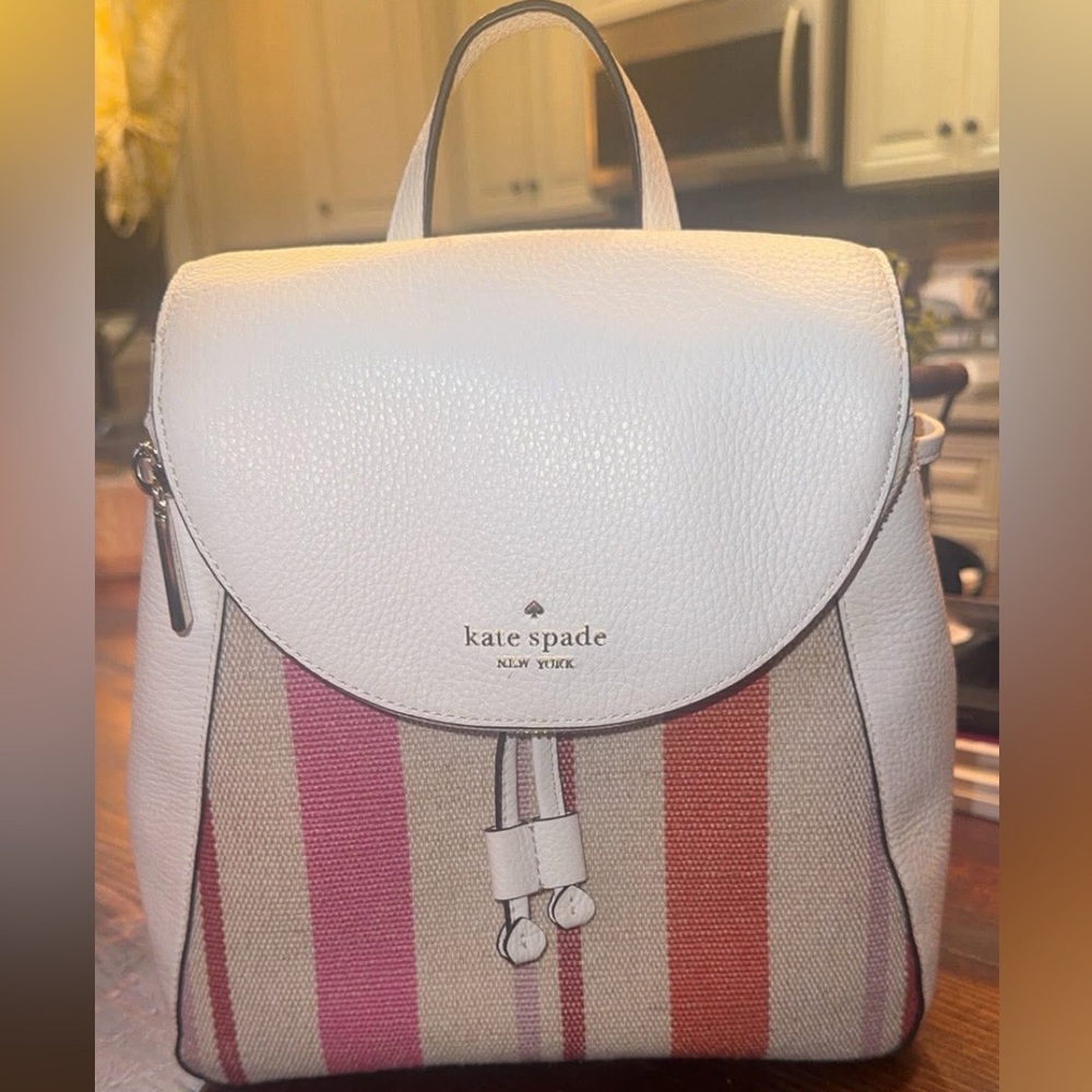 Kate Spade Leila Striped Canvas Backpack